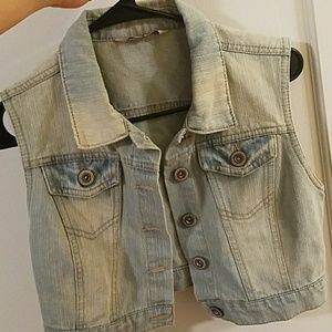 Light Wash Denim Crop Jacket Size M
